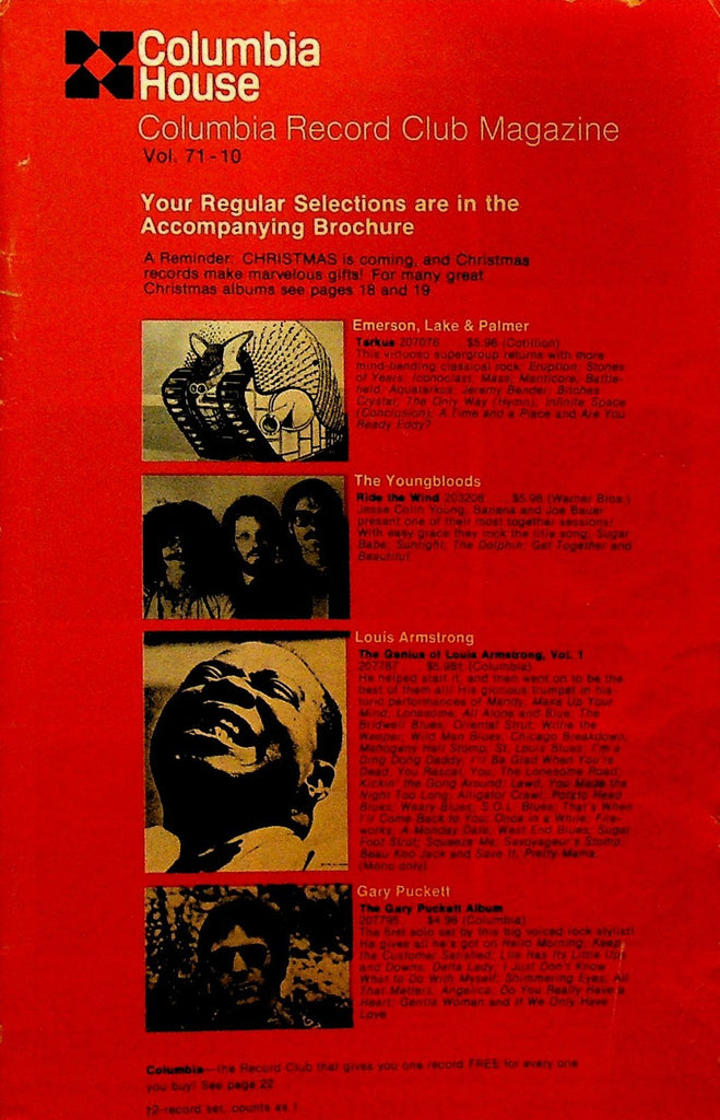 Columbia House Record Club Magazine 1971 71-10 Louis Armstrong The Youngbloods0