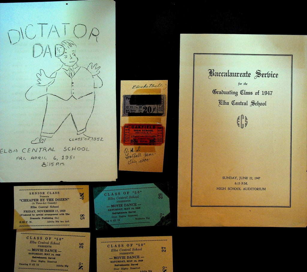 Elba NY School & Church Lot of 18 Items Oakfield 1940s & 1950s0