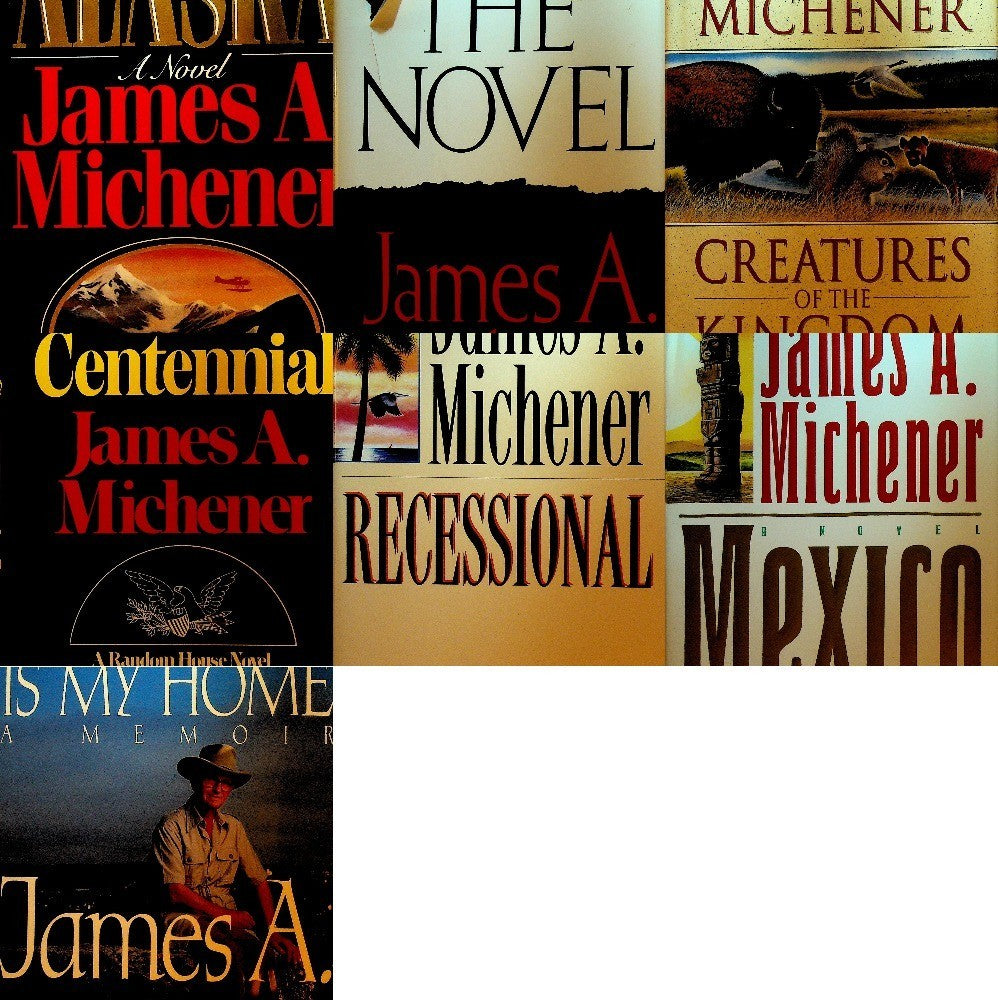James A Michener Lot of Seven HC DJ Books Mexico Centennial Alaska Novel0