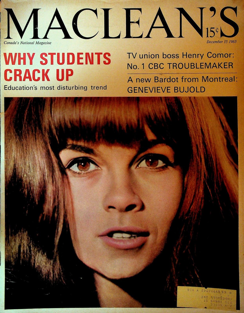MacLean's December 15 1965 Genevieve Bujold Henry Comor George Ignatieff0