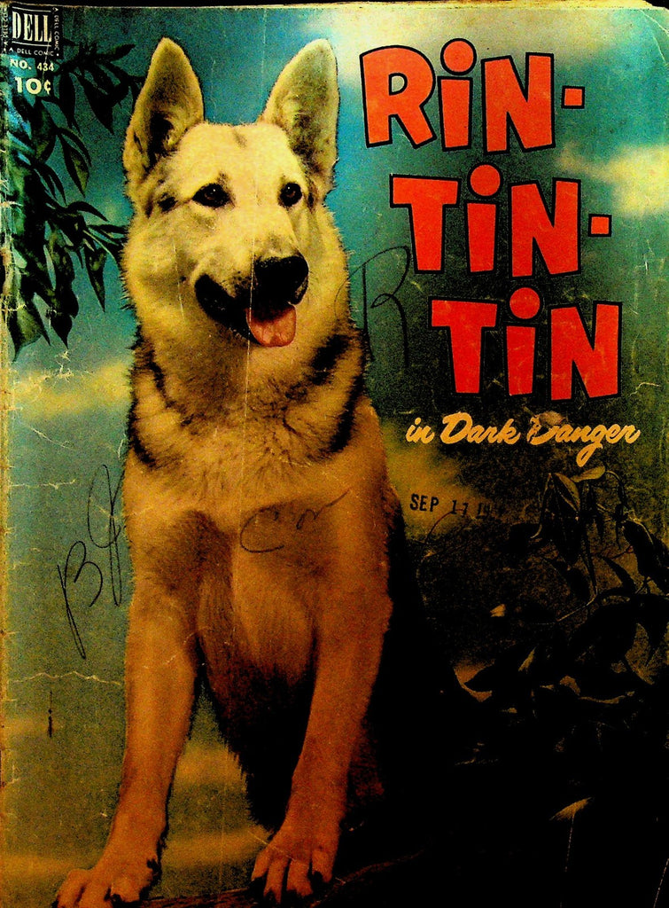 Rin Tin Tin Four Color 434 Dell Comics in Dark Danger German Shepherd0
