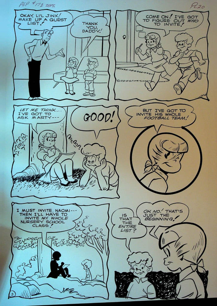 Pep Comics 173 Original Comic Art Page 20 Lil Jinx Joe Edwards