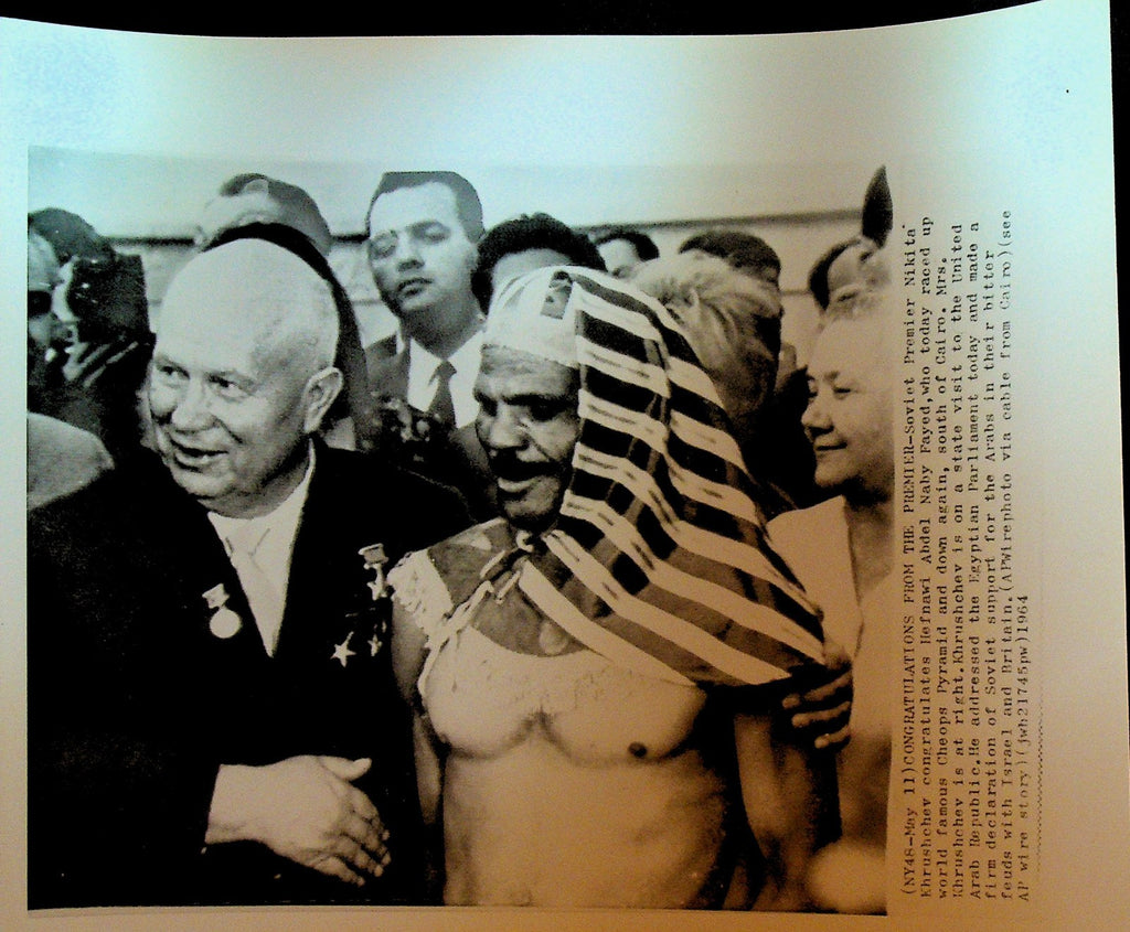 Nikita Khrushchev Wire Photo 1964 Hefnawi Abdel Naby Fayed Egypt Guide0