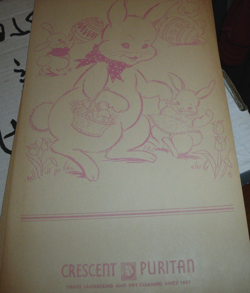 1950s Crescent Puritan Laundry & Dry Cleaners cardstock ad poster Easter0