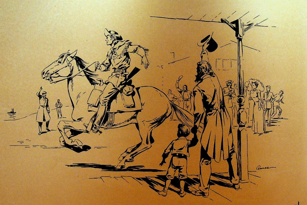 Lee Ames Landmark Pony Express Book Original Art Illustration 19500