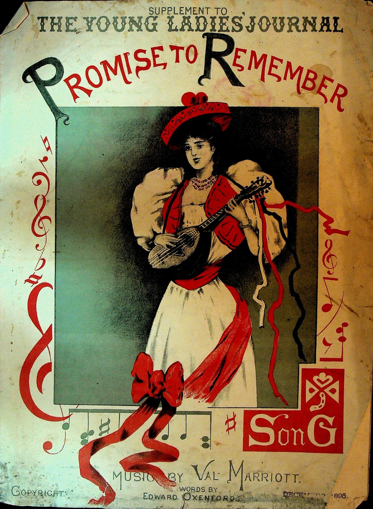 Promise to Remember Sheet Music 1895 Young Ladies Journal Supplement0