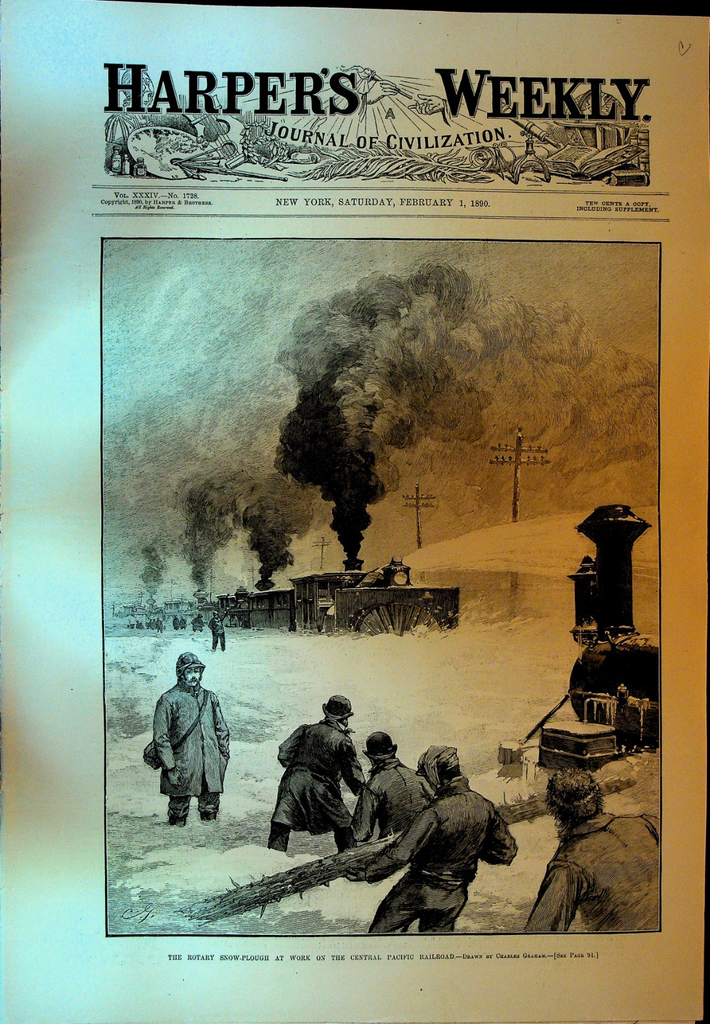 Harper's Weekly February 1 1890 Central Pacific Railroad Frederic Remington0