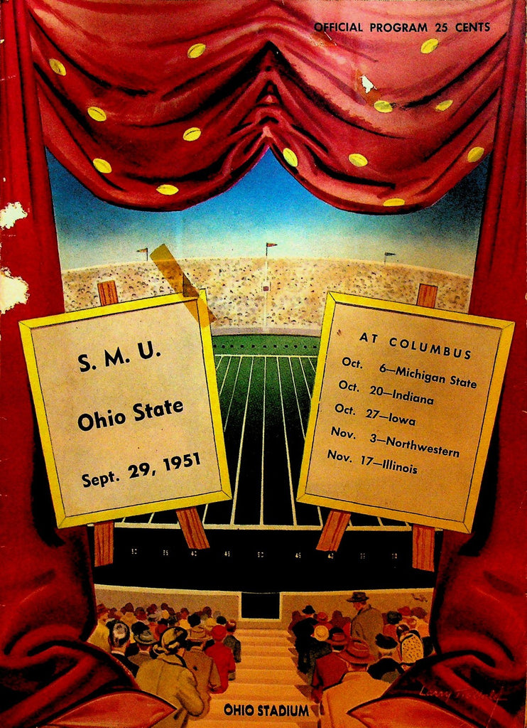 SMU Southern Methodist at Ohio State Buckeyes Football Program September 29 19510