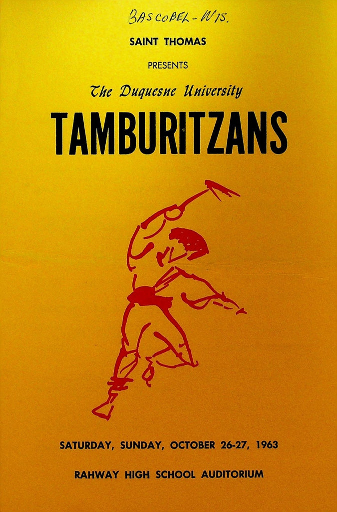 Duquesne University Tamburitzans Program October 1963 Rahway High School NJ0