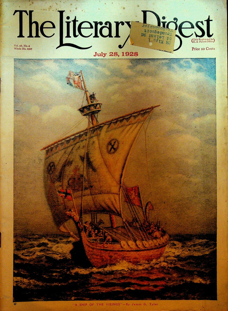 Literary Digest July 28 1928 China Tibet Alvaro Obregon Prohibition0