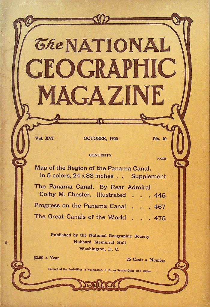 National Geographic October 1905 Panama Canal Map0