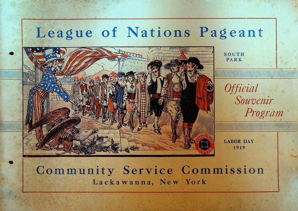 League of Nations Pageant Official Souvenir Program 1919 Lackawanna NY0