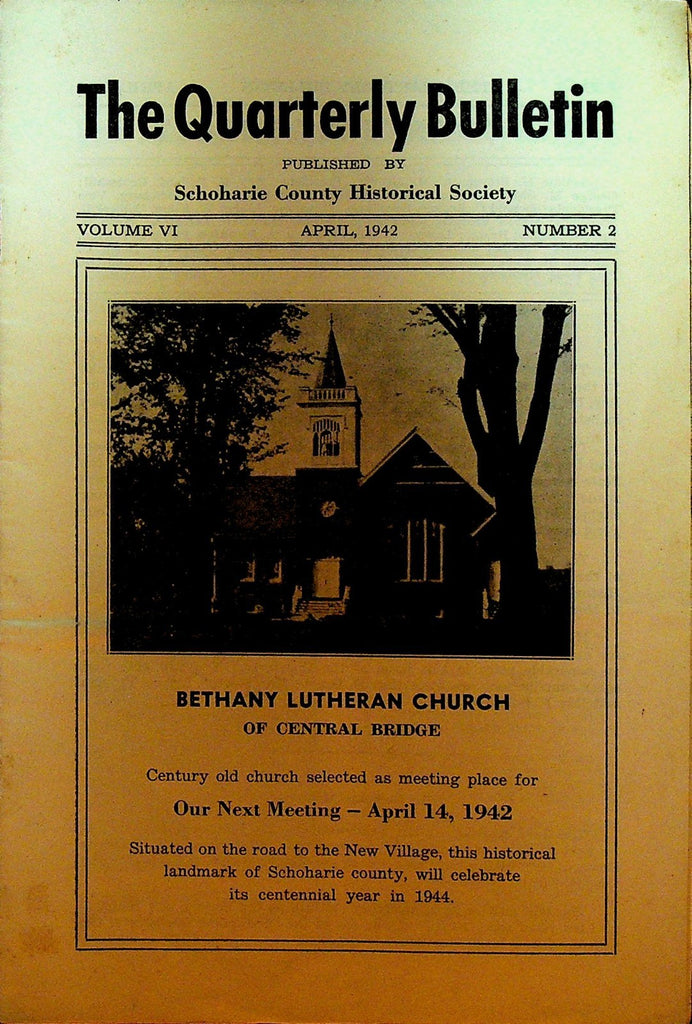 Schoharie County Historical Society Bulletin NY April 1942 Central Bridge0