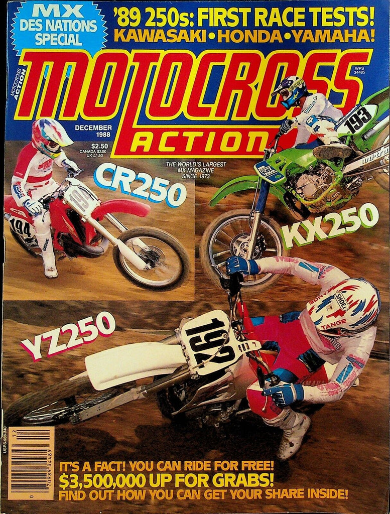 Motocross Action Magazine December 1988 Ron Lechien Honda Yamaha Kawasaki