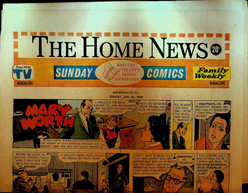 The Home News Sunday Comics New Brunswick NJ January 26 1969 Peanuts Mary Worth0