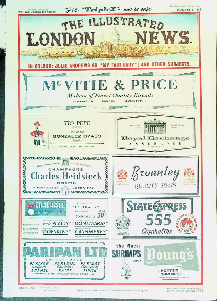 Illustrated London News August 9 1958 King Faisal Death Julie Andrews