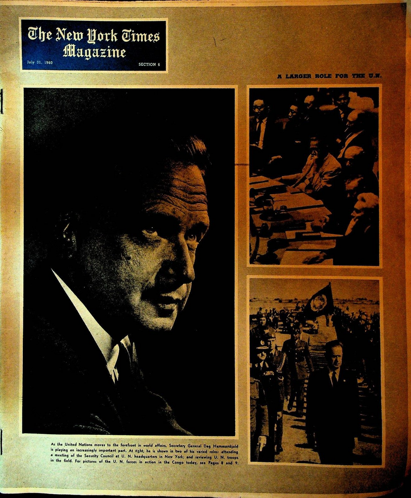 New York Times Magazine July 31 1960 Dag Hammarskjold Barry Goldwater