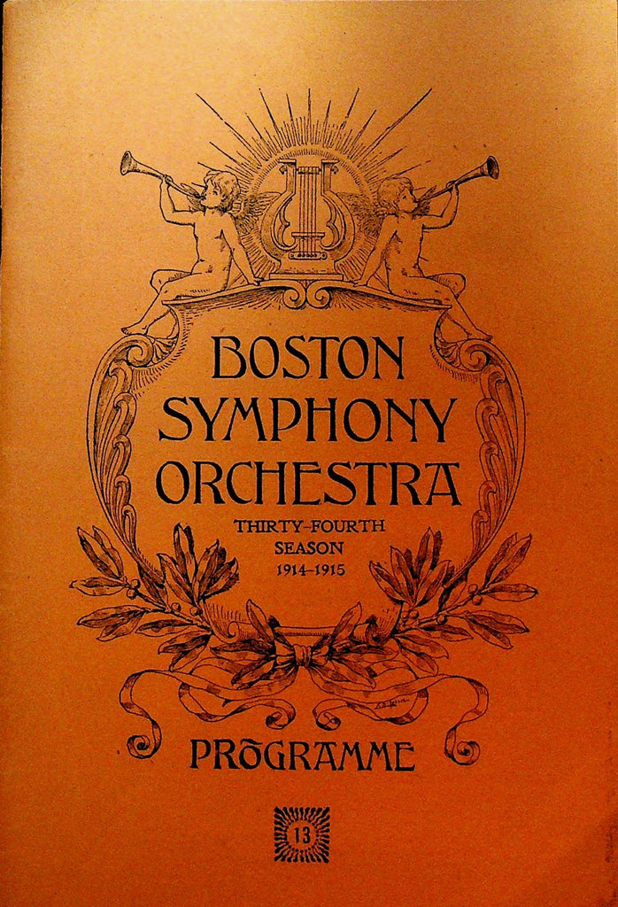 Boston Symphony Orchestra Program February 1915 Karl Muck Thuel Burnham0