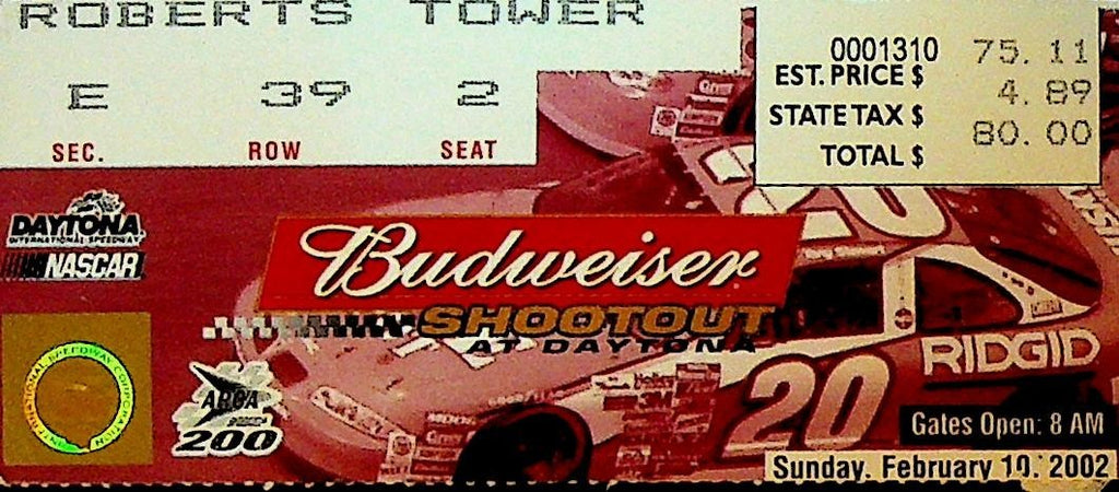 Budweiser Shootout at Daytona NASCAR Ticket Stub February 19 20020
