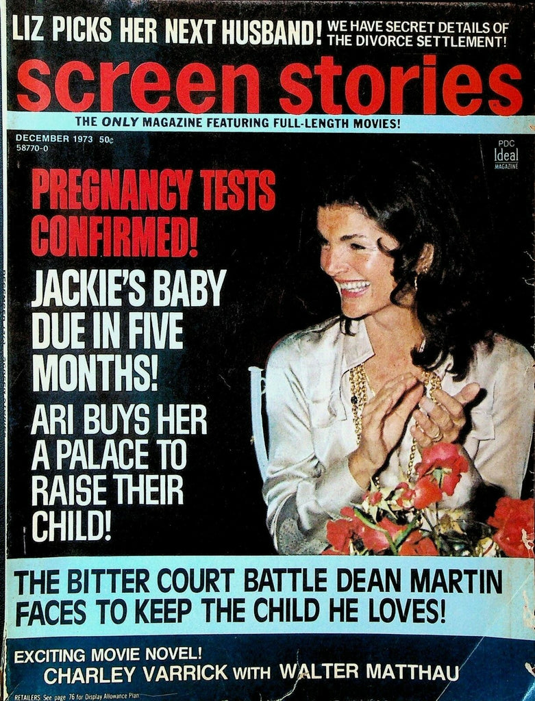 Screen Stories Magazine December 1973 Jackie Onassis Liz Taylor Dean Martin0
