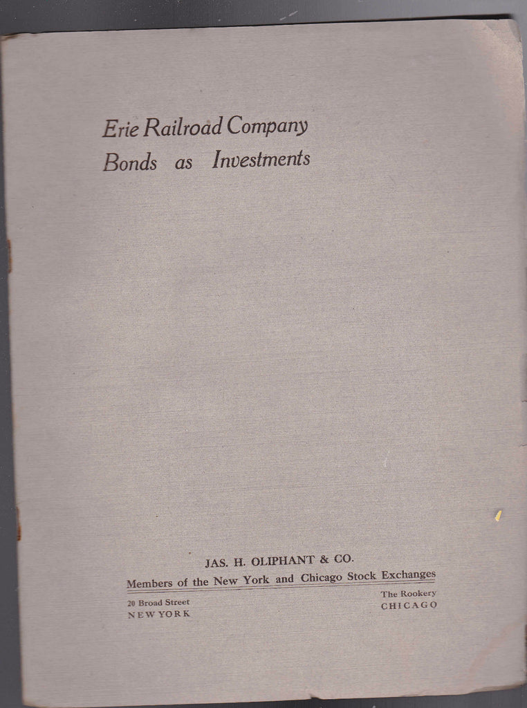 Erie Railroad Company Bonds as Investments 1911 Booklet0