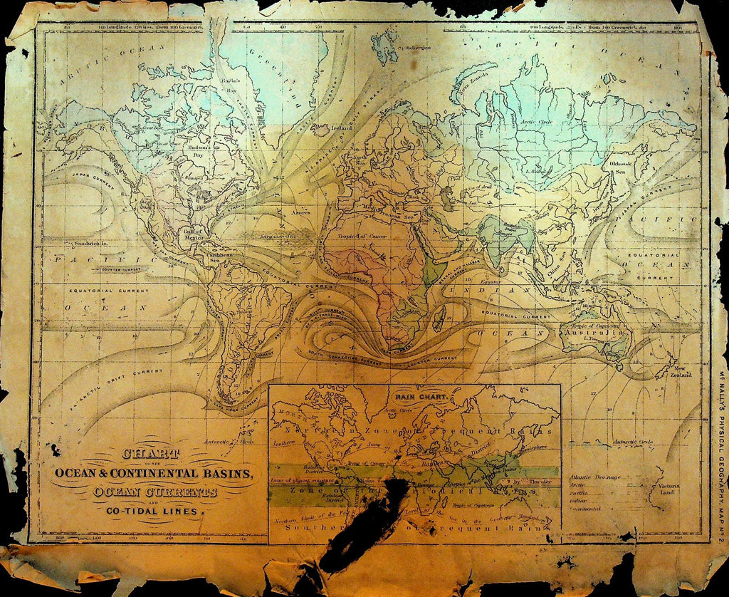 McNally's System of Geography 1860s Map 2 Ocean & Continental Basins0