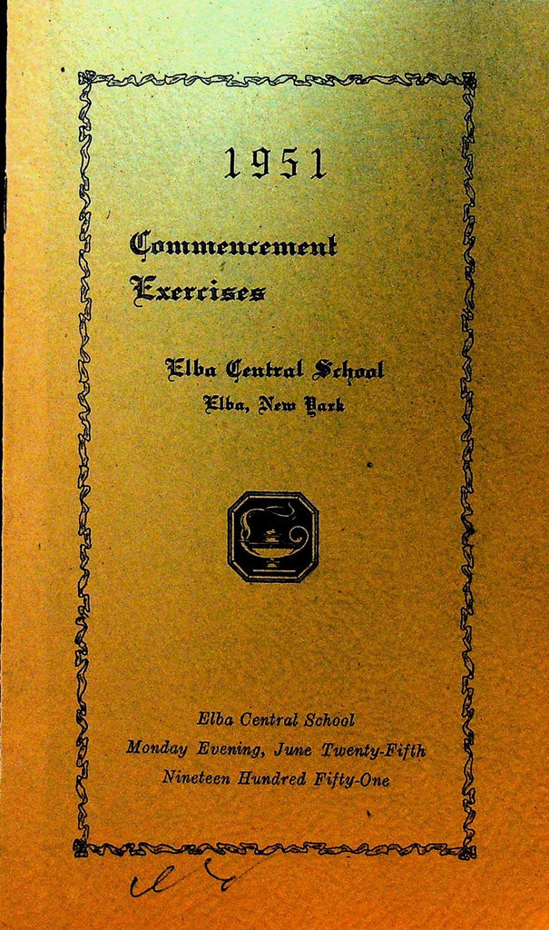 Elba Central School NY Commencement Exercises 19510
