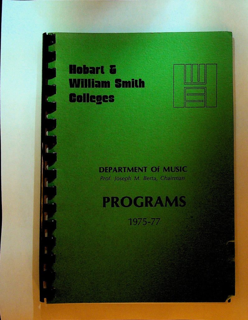 Hobart & William Smith Colleges Department of Music Programs 1975 to 19770