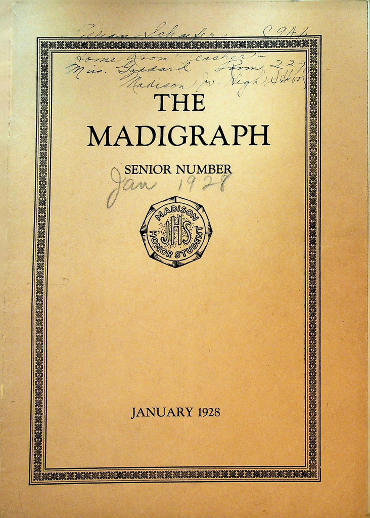 The Madigraph School Magazine Madison Junior High Rochester NY January 19280