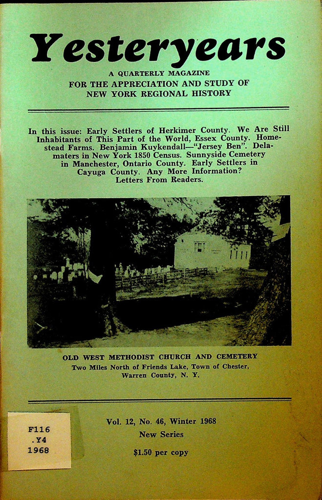 Yesteryears New York Regional History Magazine Winter 1968 Benjamin Kuykendall0