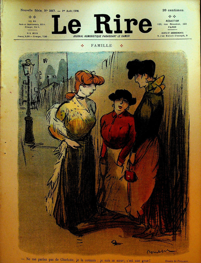 La Rire French Humor Magazine New Series 287 August 1 19080