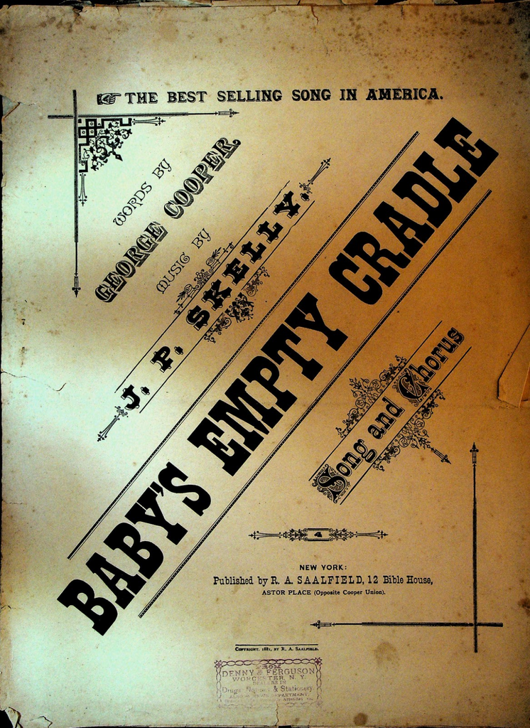 Baby's Empty Cradle Sheet Music 1881 JP Skelly George Cooper0