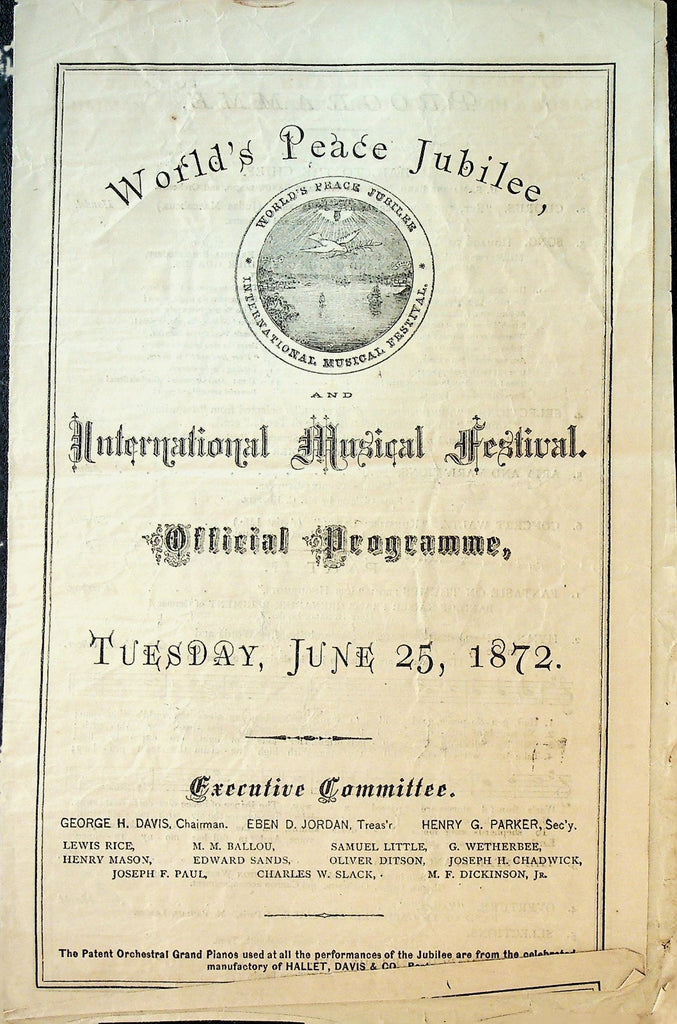World's Peace Jubilee International Music Festival Program June 25 18720