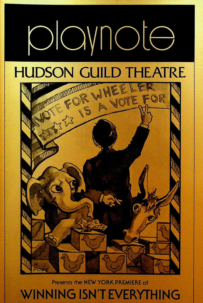 Winning Isn't Everything Playbill November 1978 Hudson Guild Theatre0