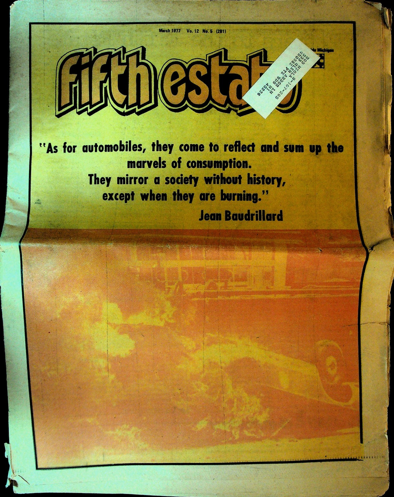 Fifth Estate March 1977 Flu Vaccine Marxism Communal Living0
