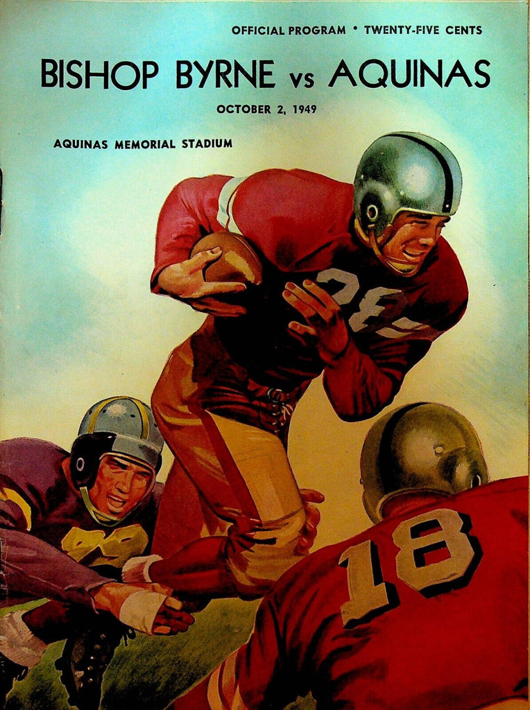 Bishop Byrne Texas v Aquinas High School Rochester NY Football Program 1949