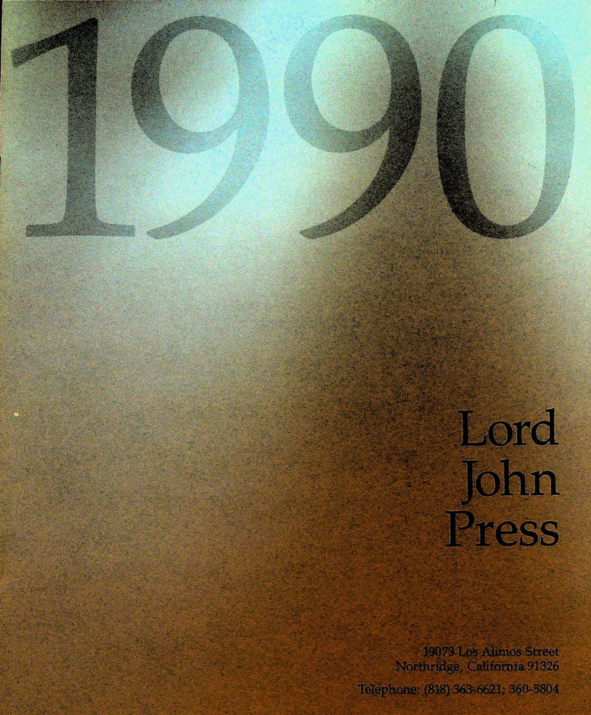 Lord John Press Book Catalog 1990 Northridge California0