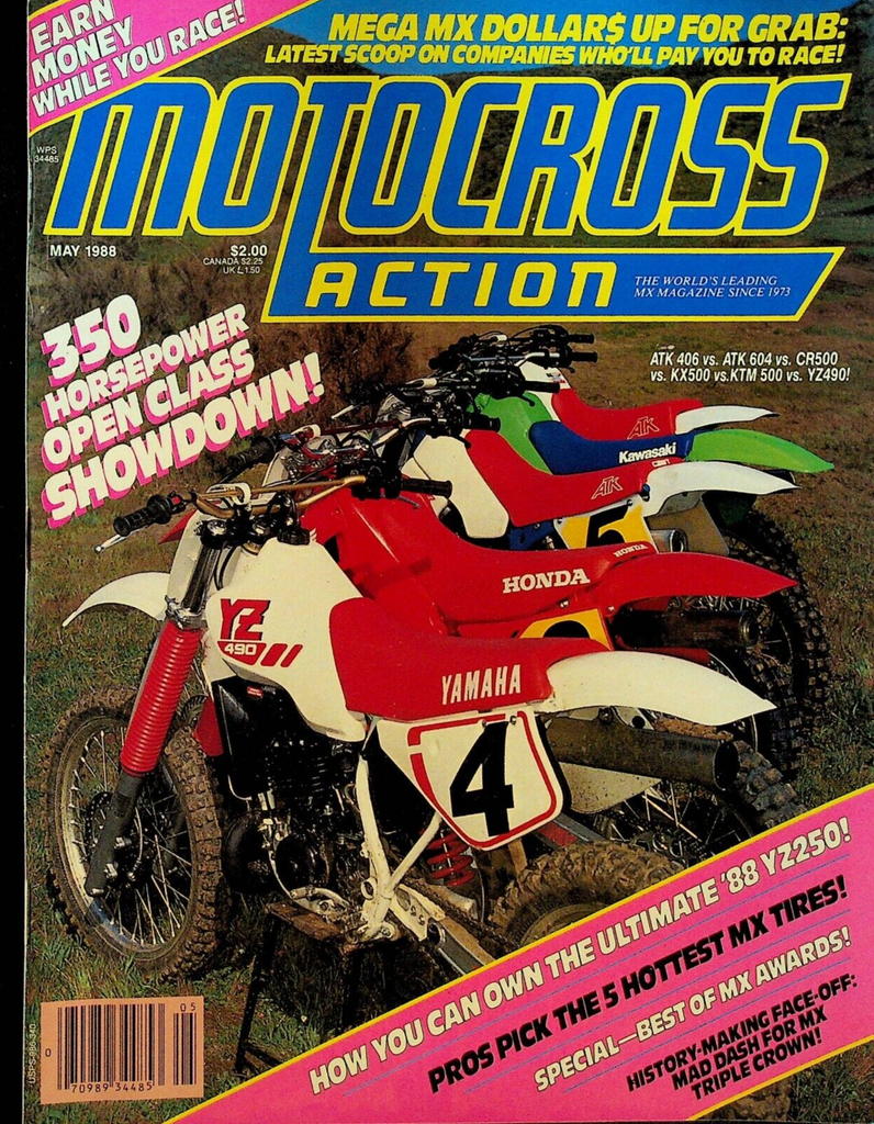 Motocross Action Magazine May 1988 Roger DeCoster ATK 406 Honda CR500 KTM