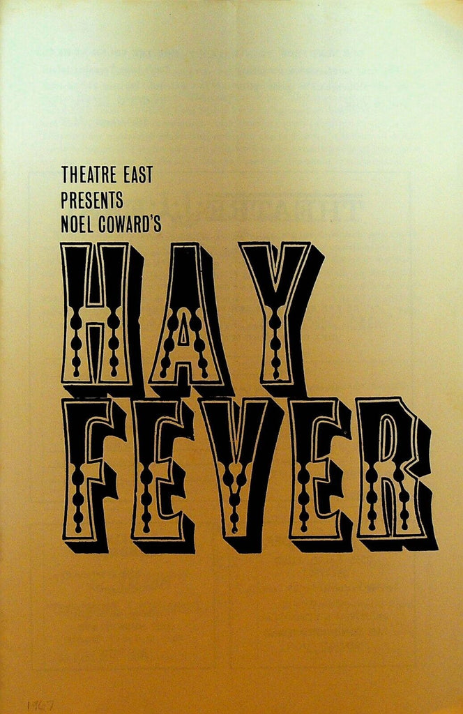 Hay Fever by Noel Coward Playbill Theatre East Rochester NY January 1967