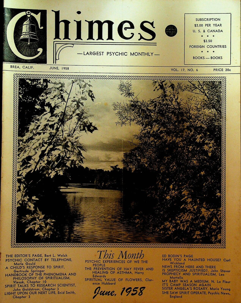 Chimes Magazine Psychic June 1958 Gertrude Springer Leo Martello Marie Young