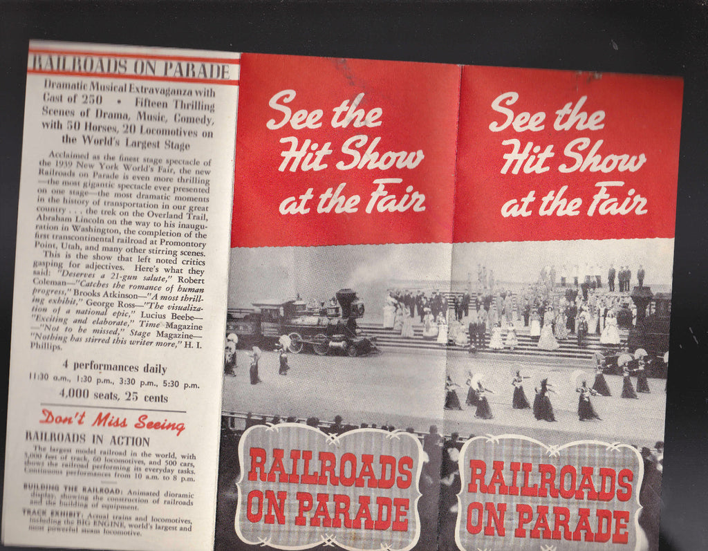 Railroads on Parade 1940 New York Worlds Fair Brochure See the Hit Show at Fair0
