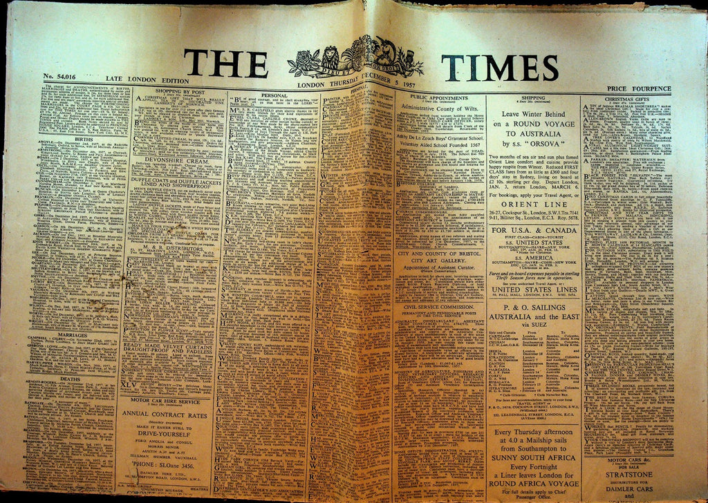The Times London Newspaper December 5 1957 Disaster at Lewisham0