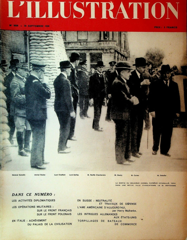 L'Illustration Magazine September 30 1939 WWII Germany Poland New York City0
