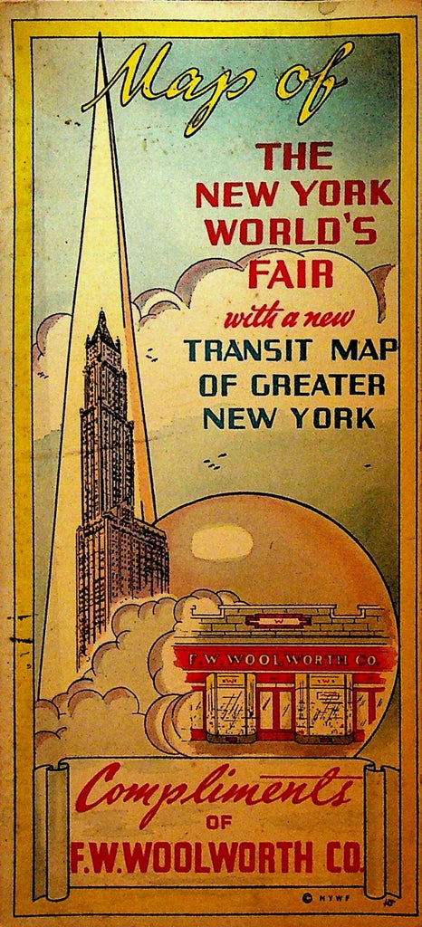 New York World's Fair 1939 Woolworth's Map & New York City Transit Map0