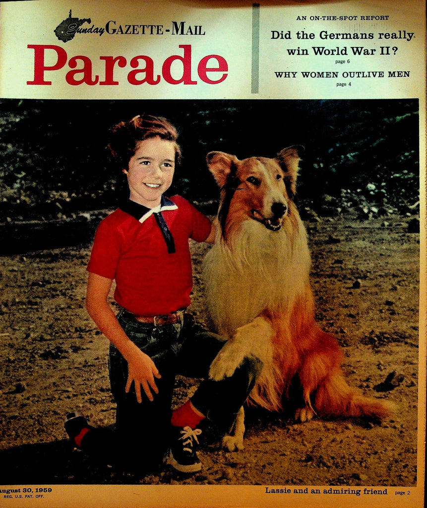 Parade Magazine August 30 1959 Lassie Babe Ruth Howard Hughes Don Meredith0