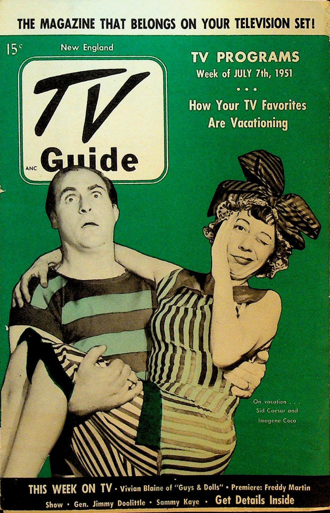 New England TV Guide July 7 1951 Sid Caesar Imogene Coco0