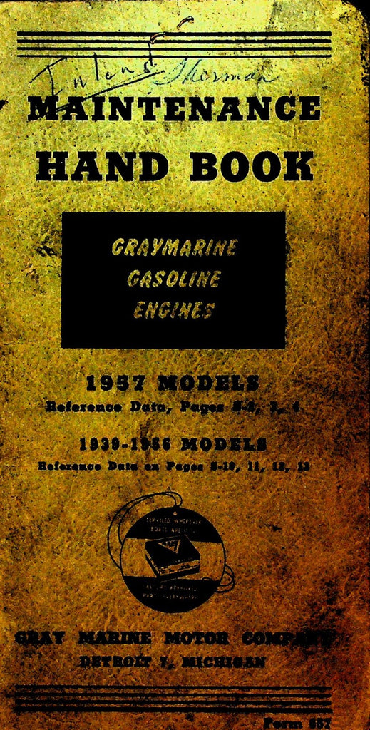 Graymarine Gasoline Engines Maintenance Handbook January 19570