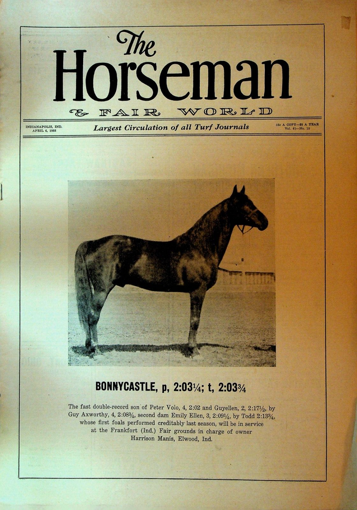 The Horseman & Fair World Turf Journal April 6 1938 Bonnycastle Horse Racing