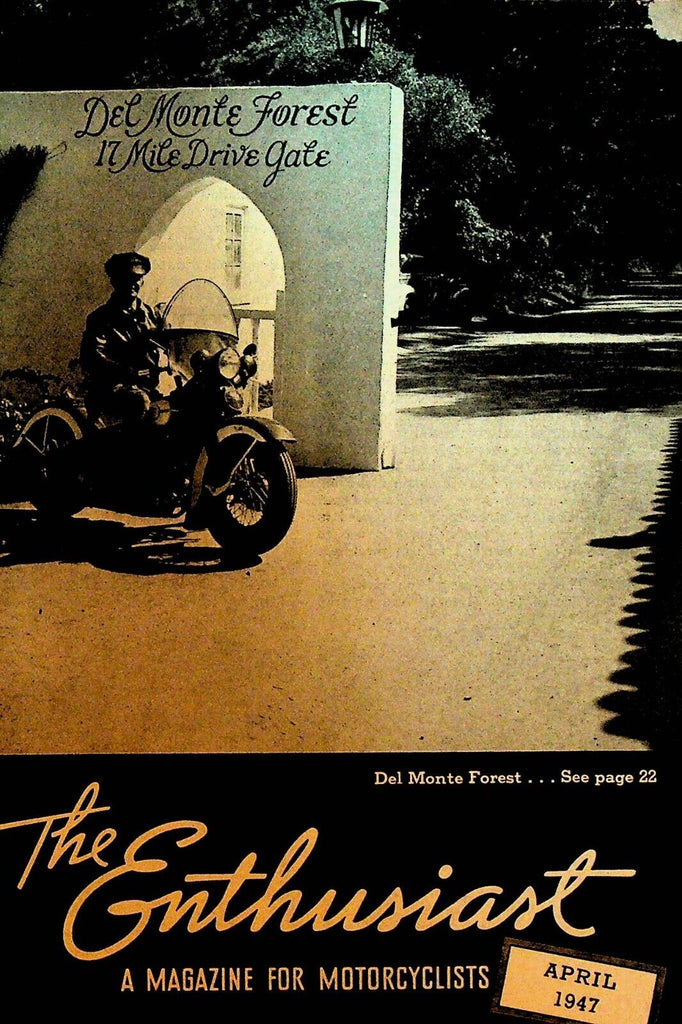Harley Davidson Enthusiast Magazine Motorcycles April 1947 Del Monte Forest