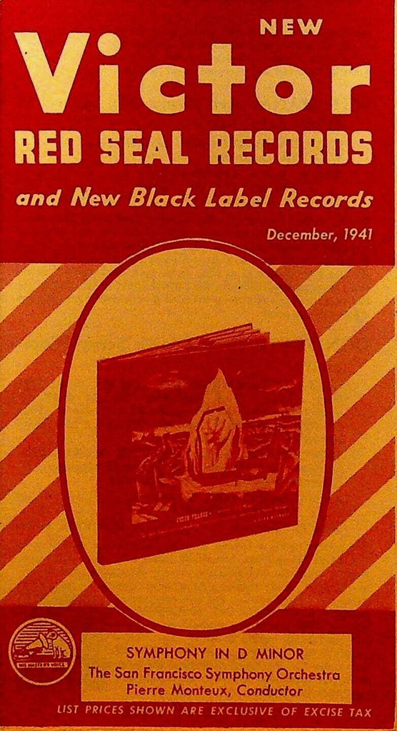 Victor Red Seal Records Brochure December 1941 Ossy Renardy Hans Kindler
